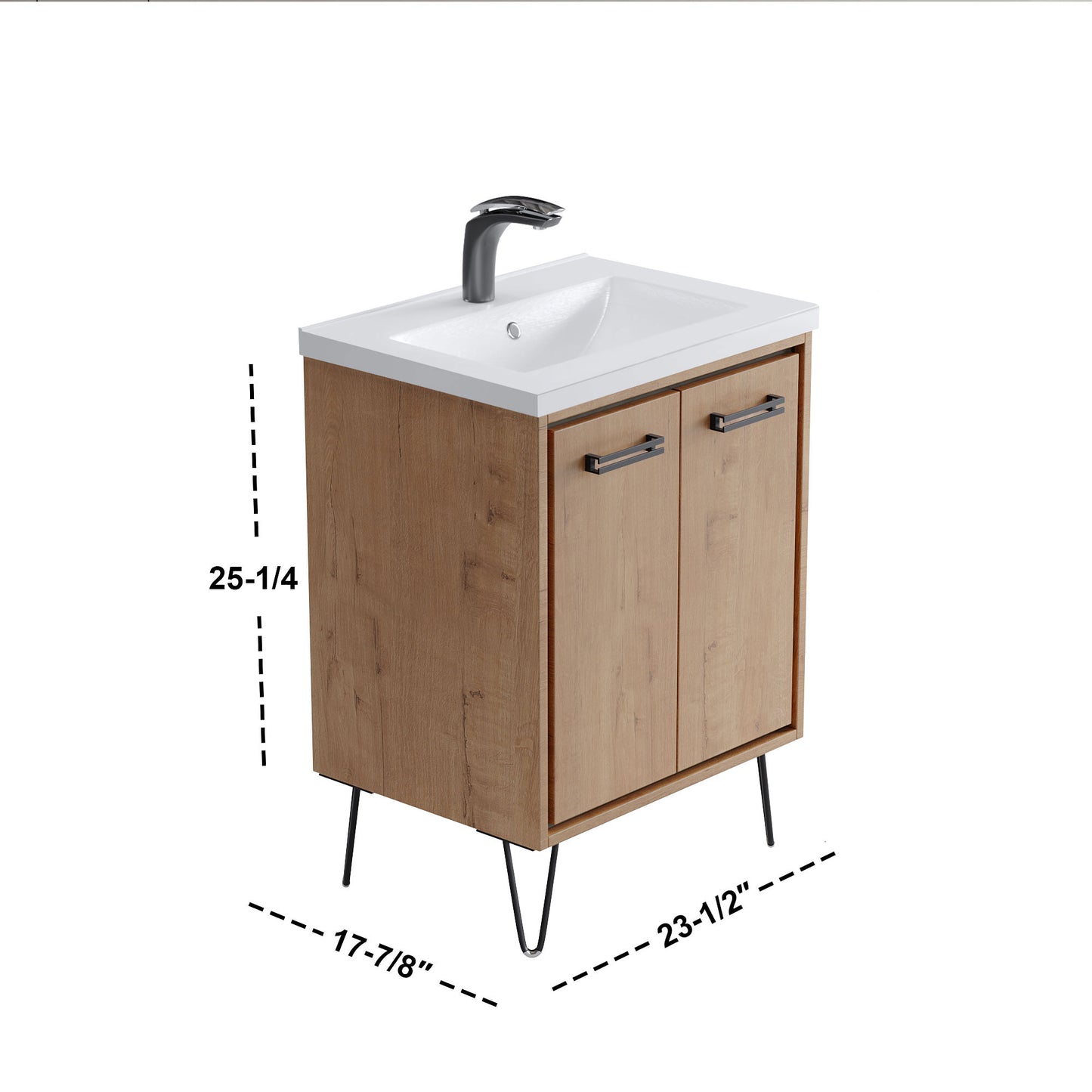 37 Designer Series - Oak Natural 24" Vanity With Sink