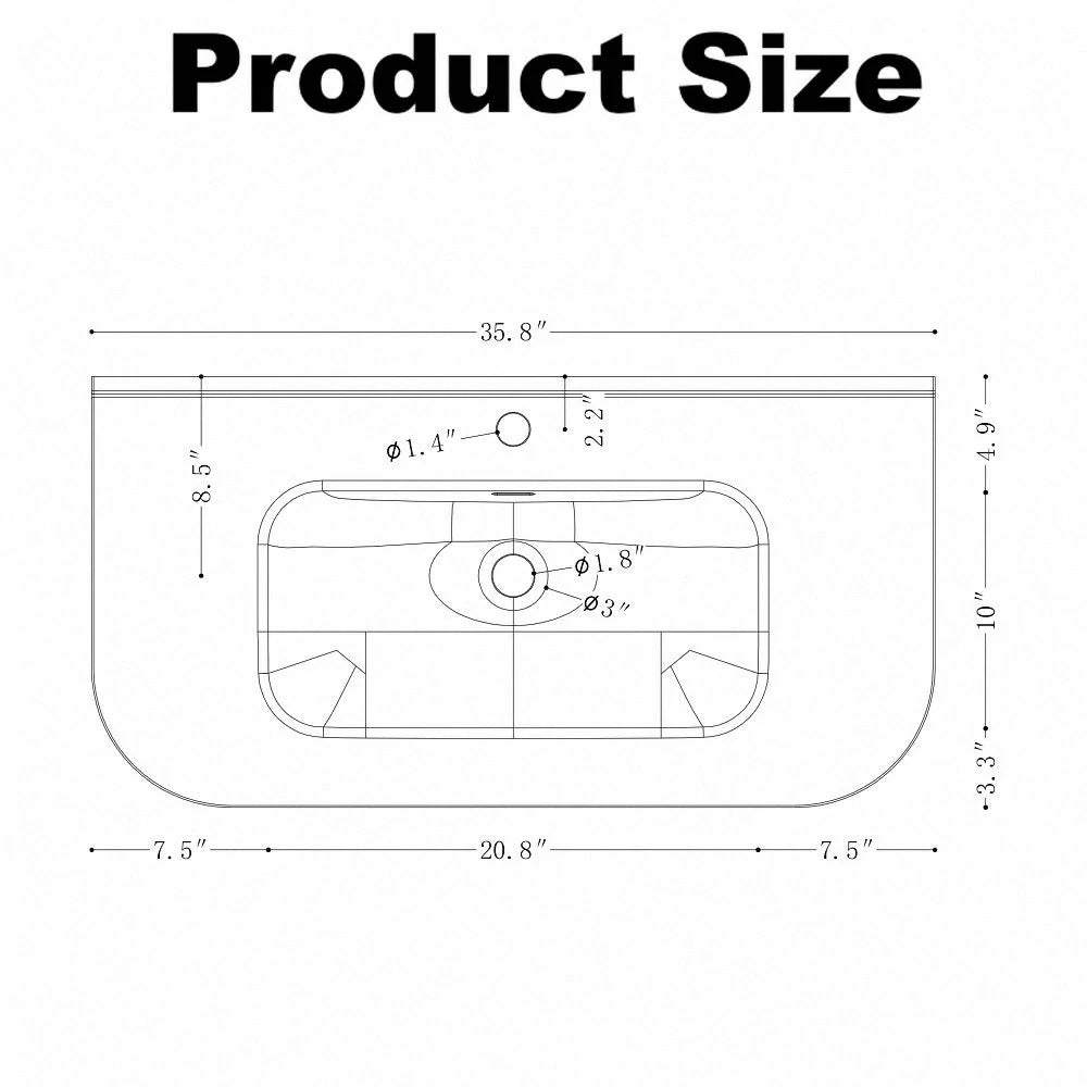 Cosette 36" Wall-Mounted Bathroom Vanity – Natural Walnut with Basin
