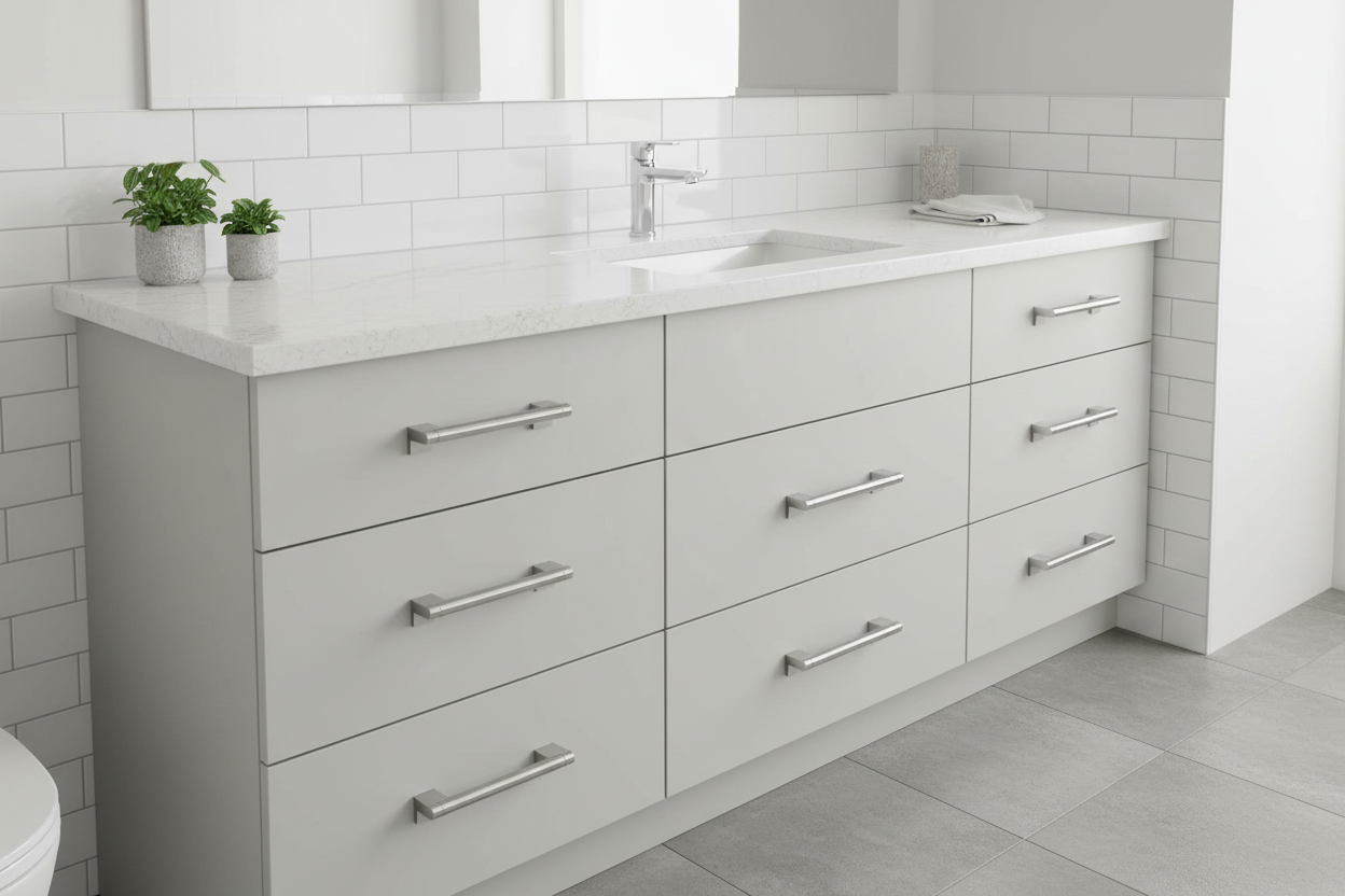 Modern Bar Cabinet Handle – 3-3/4″ x 1-3/16″Brushed Satin Nickel (Pack of 2)