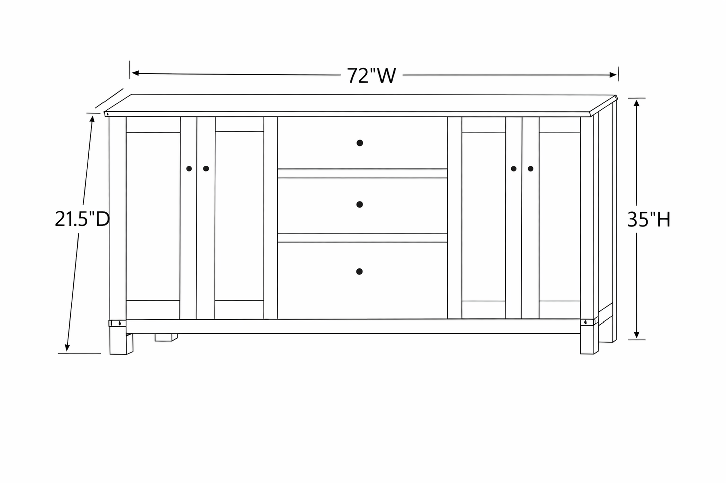 Califina 48"/60"/72"W Amish Made Bathroom Vanity (base only)