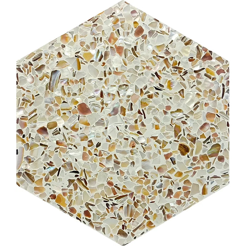 Terrazzo Studio Gloss Hexagon 7.8x9" Shell Tile | 4 Colors