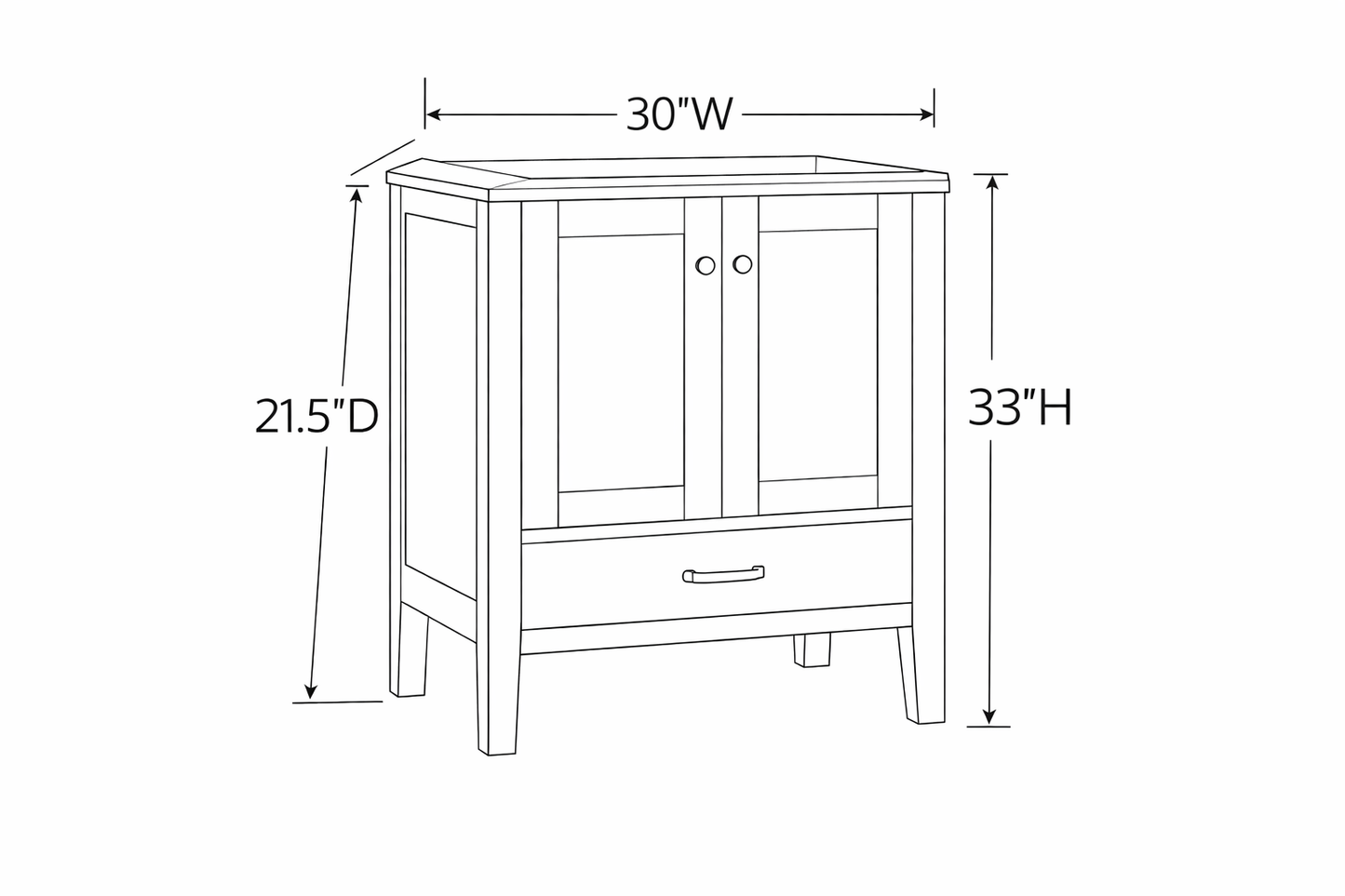 Briar 30" Oak Bathroom Vanity | 2 Colors