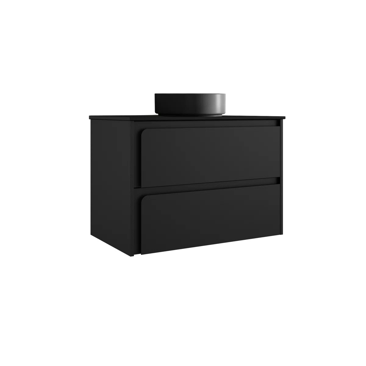 Cordano 32" All Black Wall-Mounted Bathroom Vanity Base - Tilevanity.com