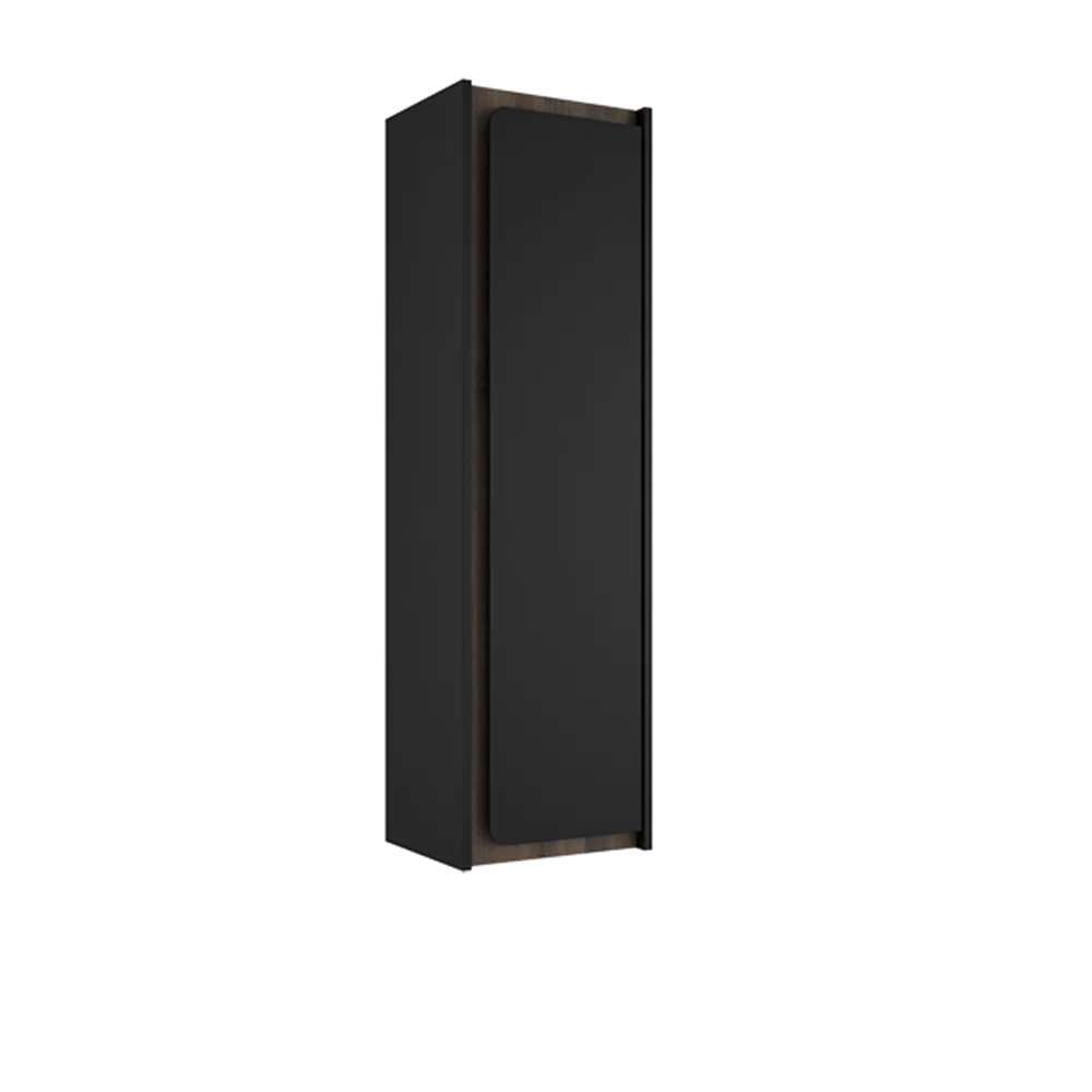 Cordano 48" Black/ Brown Wood Linen Cabinet - Tilevanity.com