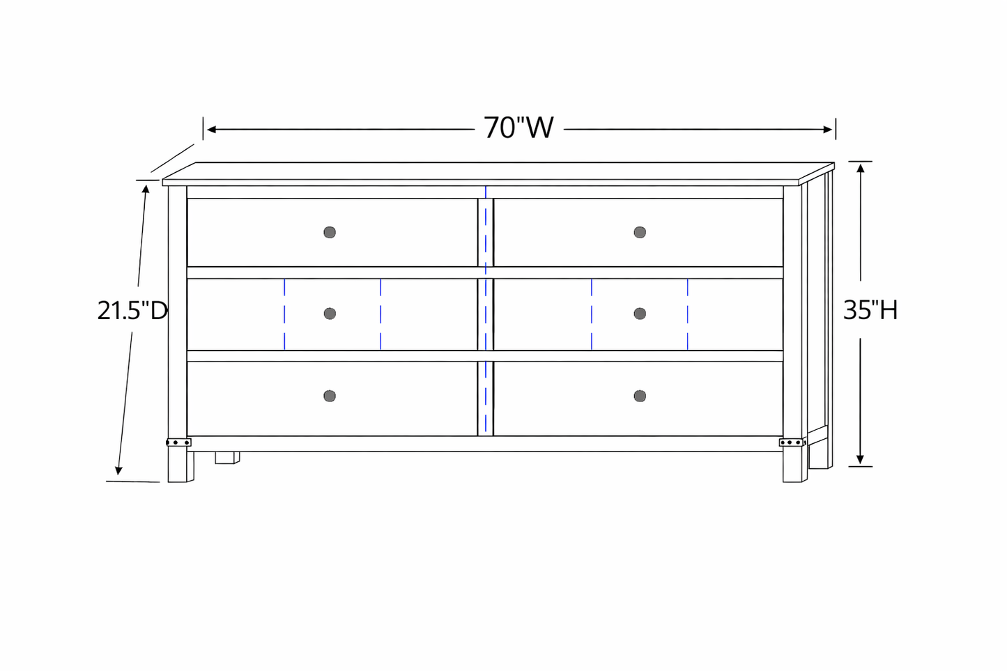 Kingswell 48"/60"/72" W Amish Made Bathroom Vanity (base only)