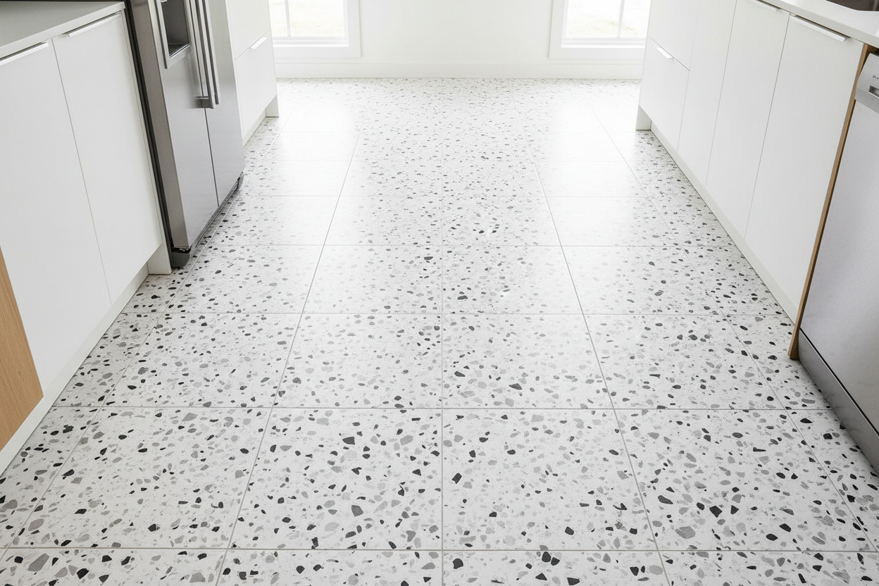 Spark Black Terrazzo Look Porcelain Tile 24x24" - Tilevanity.com