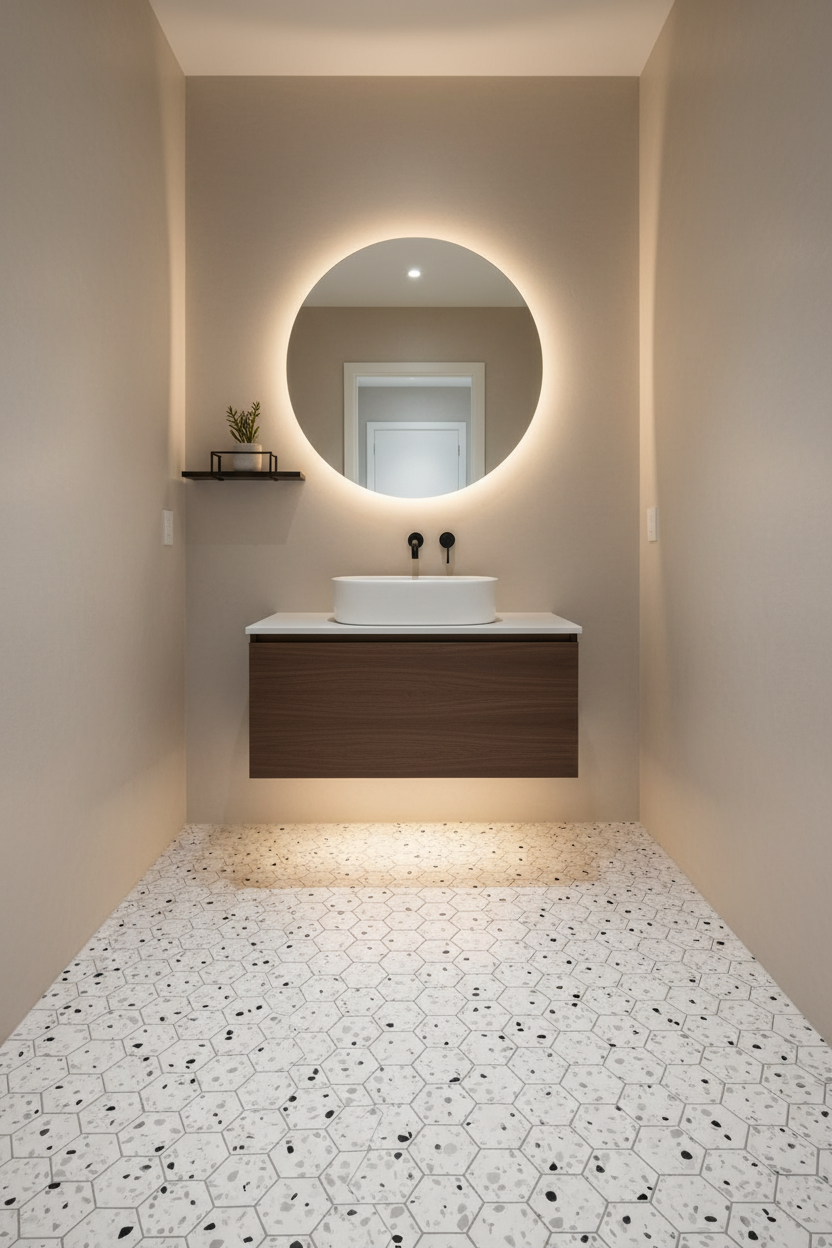 Spark Hexagon Black Porcelain Tile 8x9"