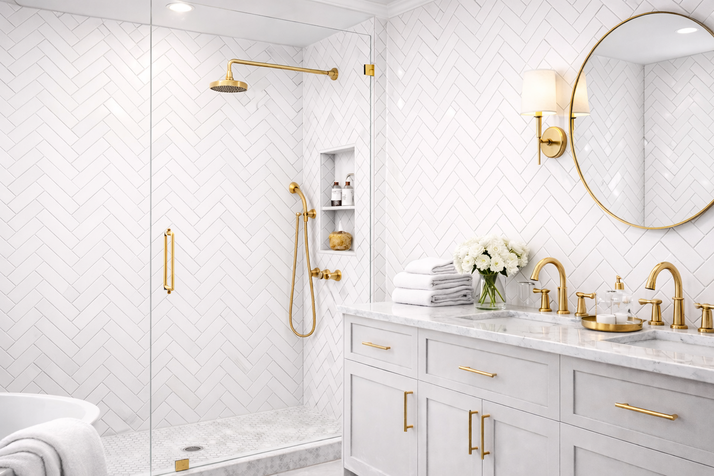 Herringbone Classic Mosaic Tile | 3 Colors - Tilevanity.com