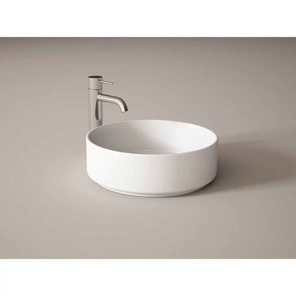 Montello 40" White Vanity with Resin Vessel Sink & Countertop - Tilevanity.com