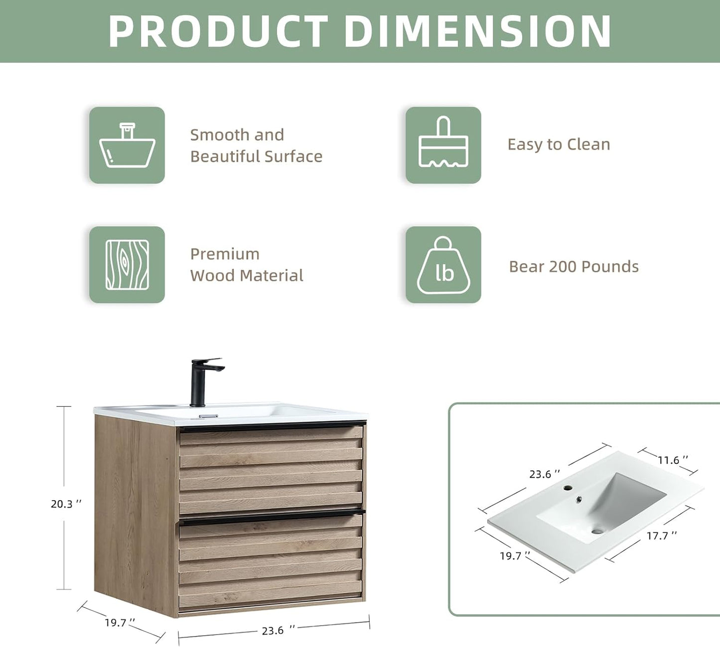 03 Designer Series – 24 Inch Vanity With Sink - Tilevanity.com