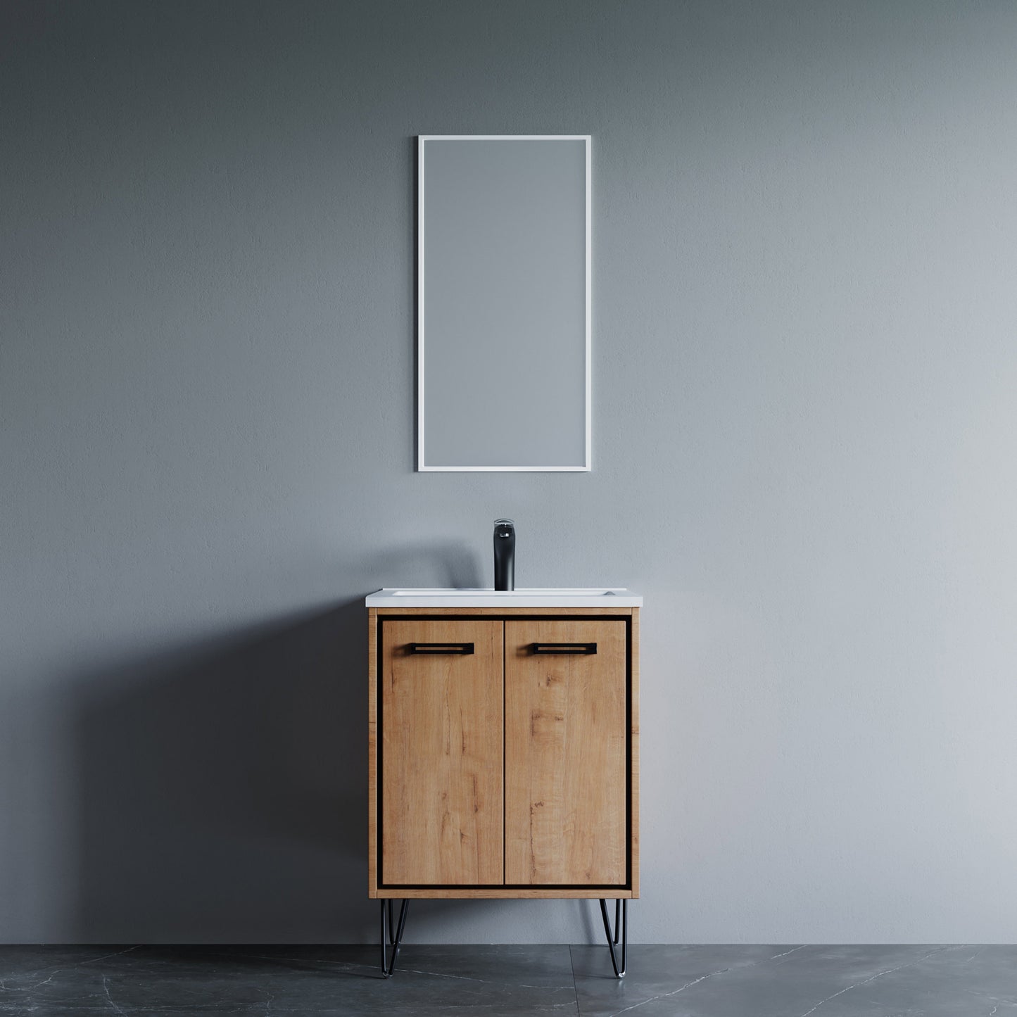 37 Designer Series - Oak Natural 24" Vanity With Sink