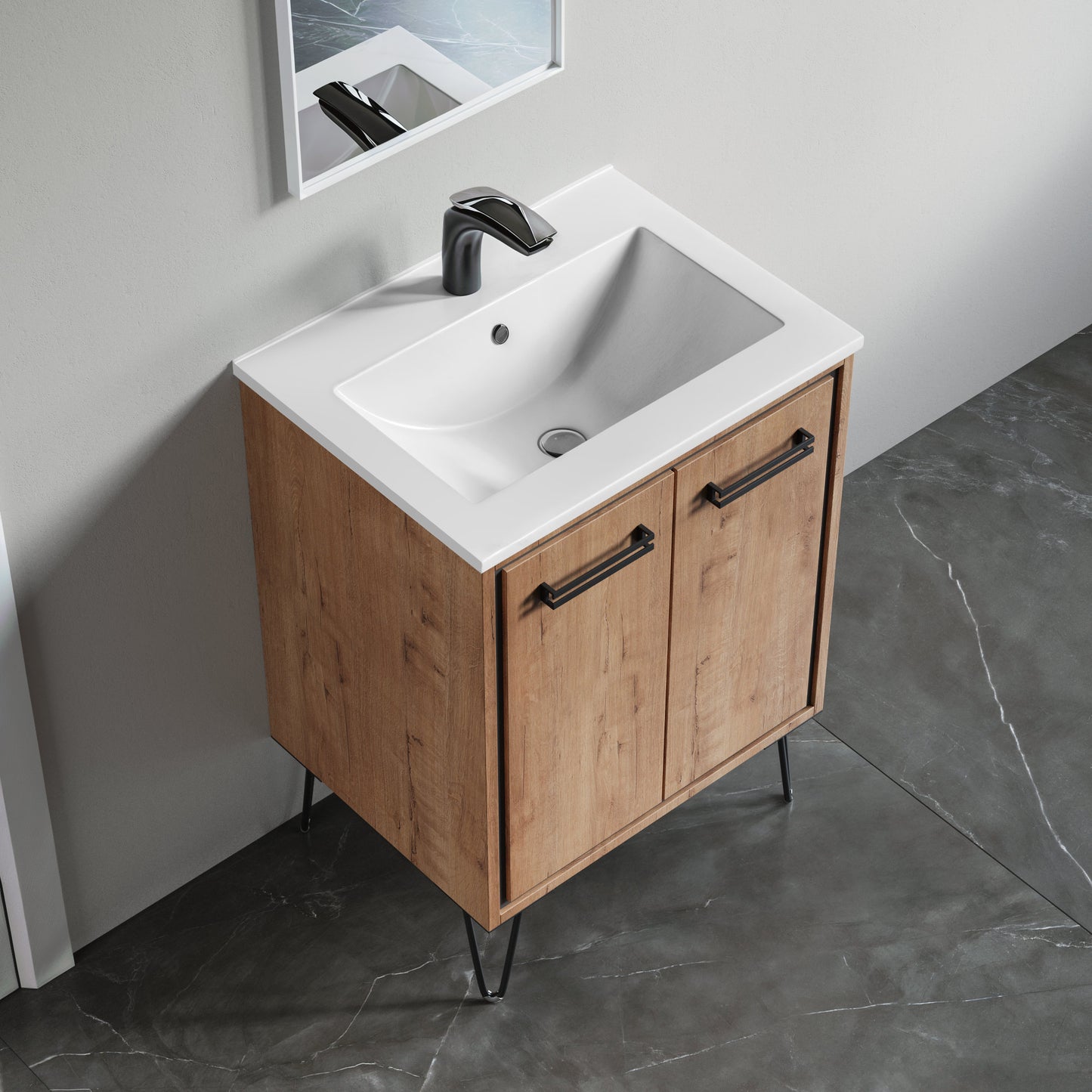 37 Designer Series - Oak Natural 24" Vanity With Sink