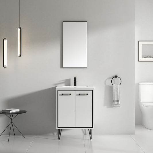 37 Designer Series - Gloss White 24" Vanity With Sink