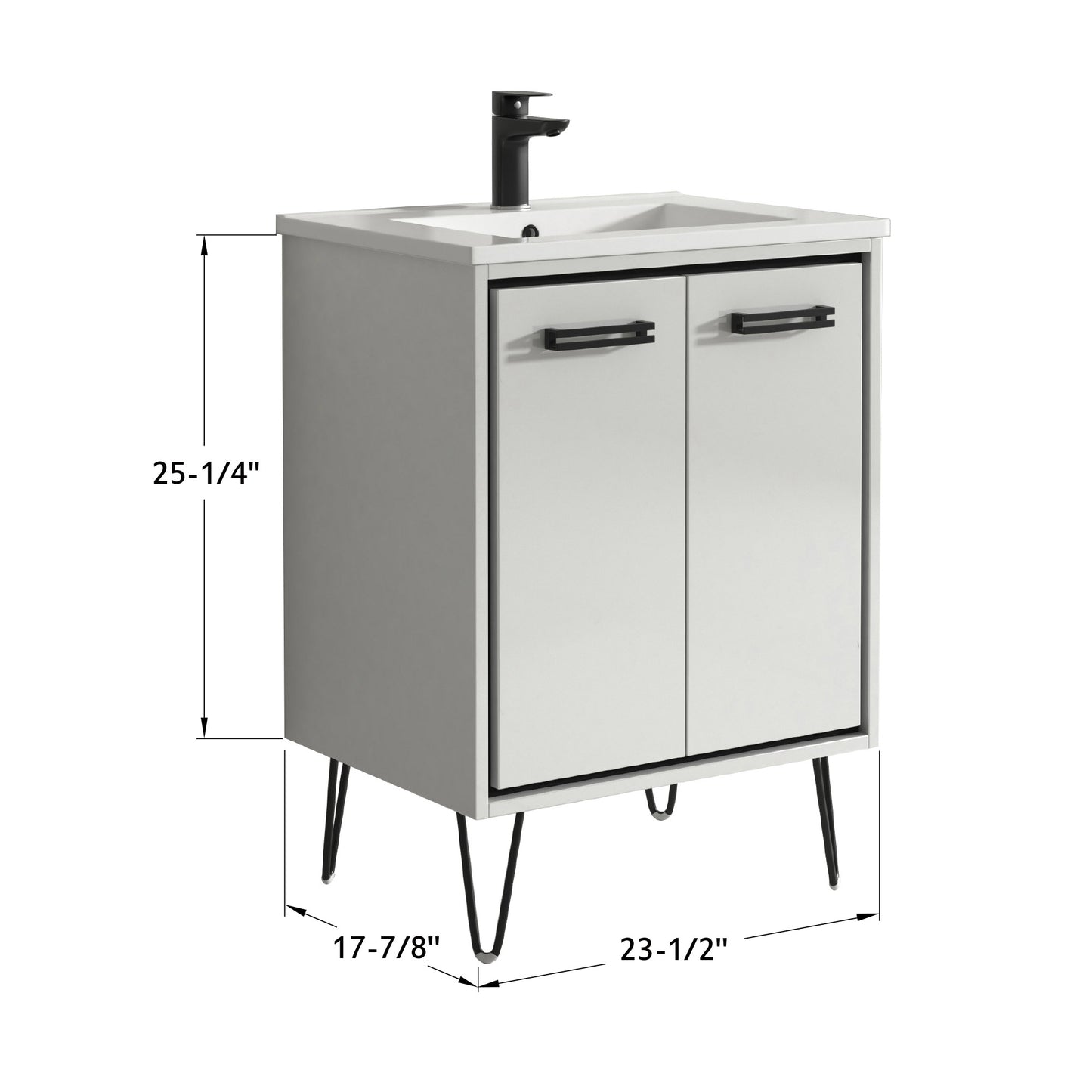 37 Designer Series - Gloss White 24" Vanity With Sink