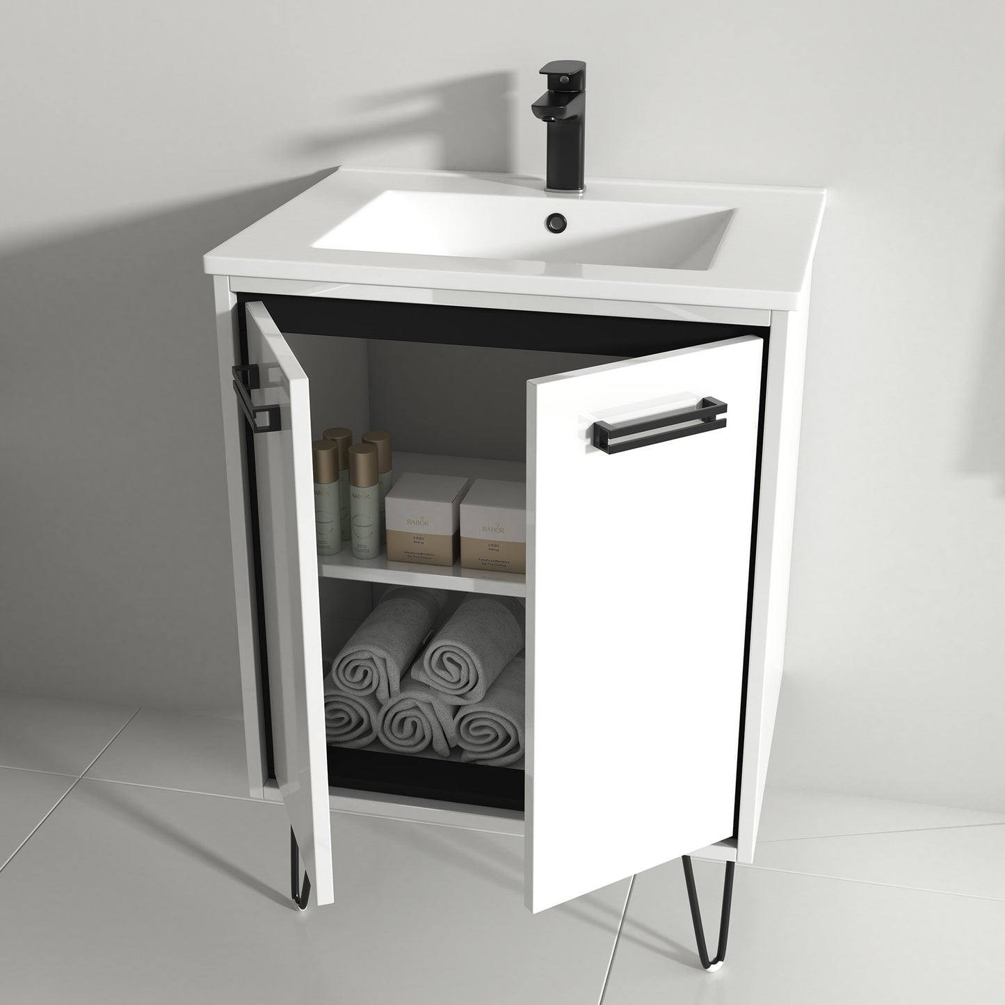 37 Designer Series - Gloss White 24" Vanity With Sink