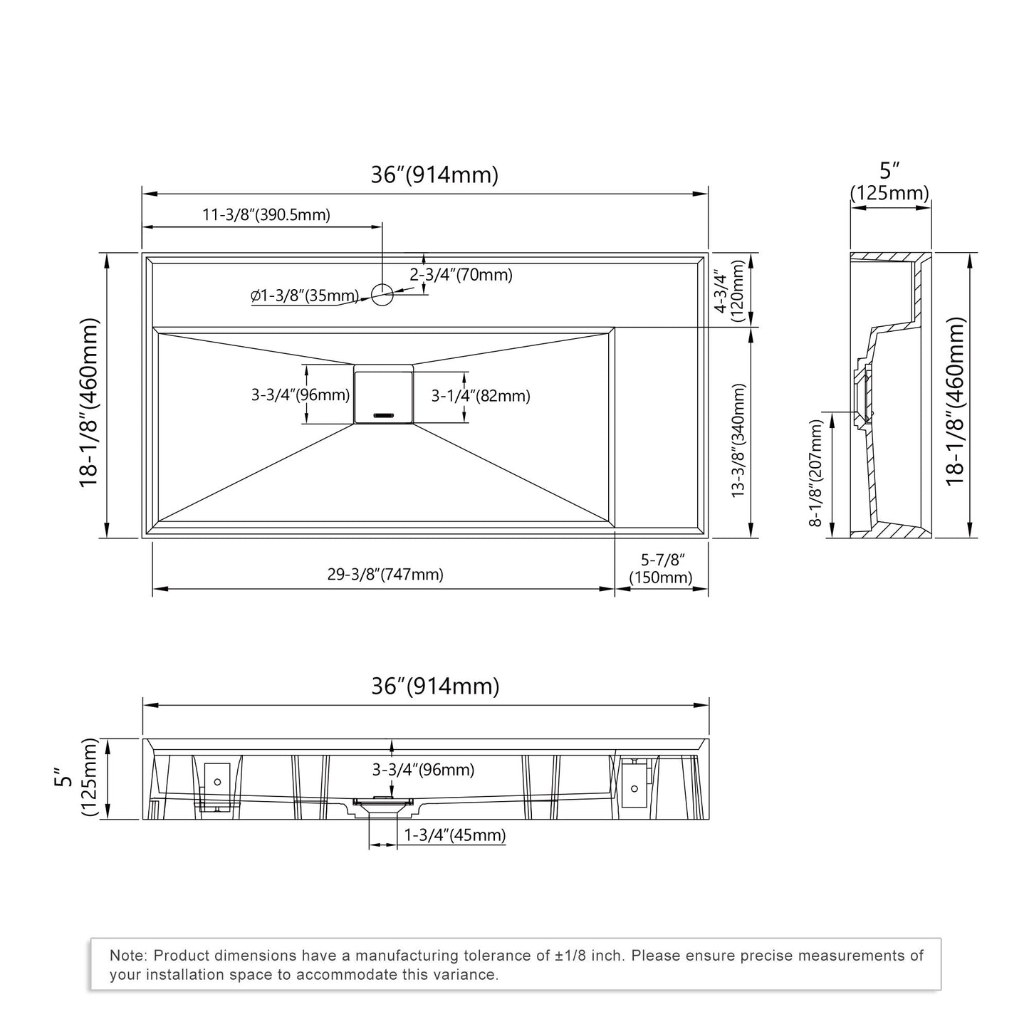 Wall Mounted Bathroom Sink 070 3618 – ADA - Tilevanity.com