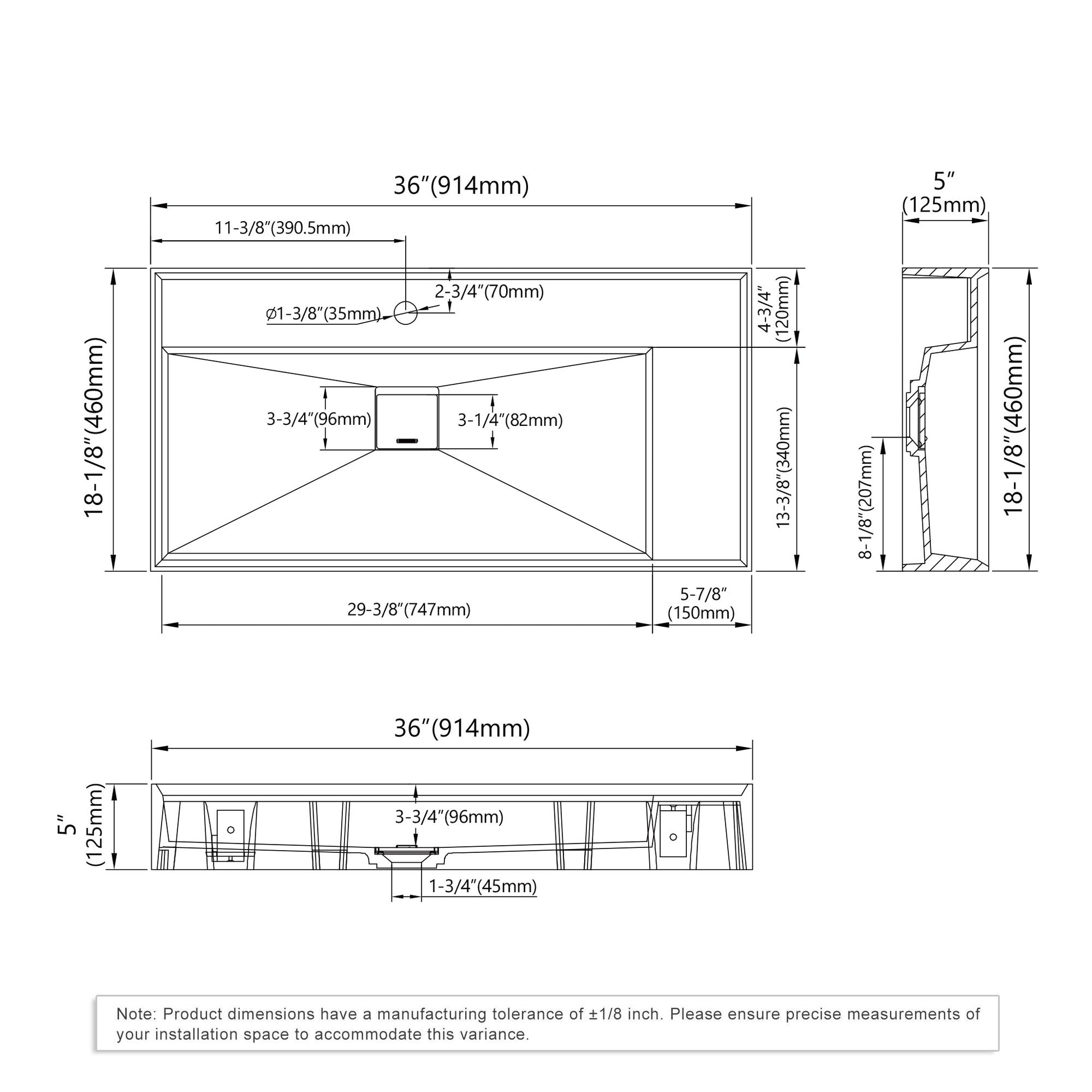 Wall Mounted Bathroom Sink 070 3618 – ADA - Tilevanity.com