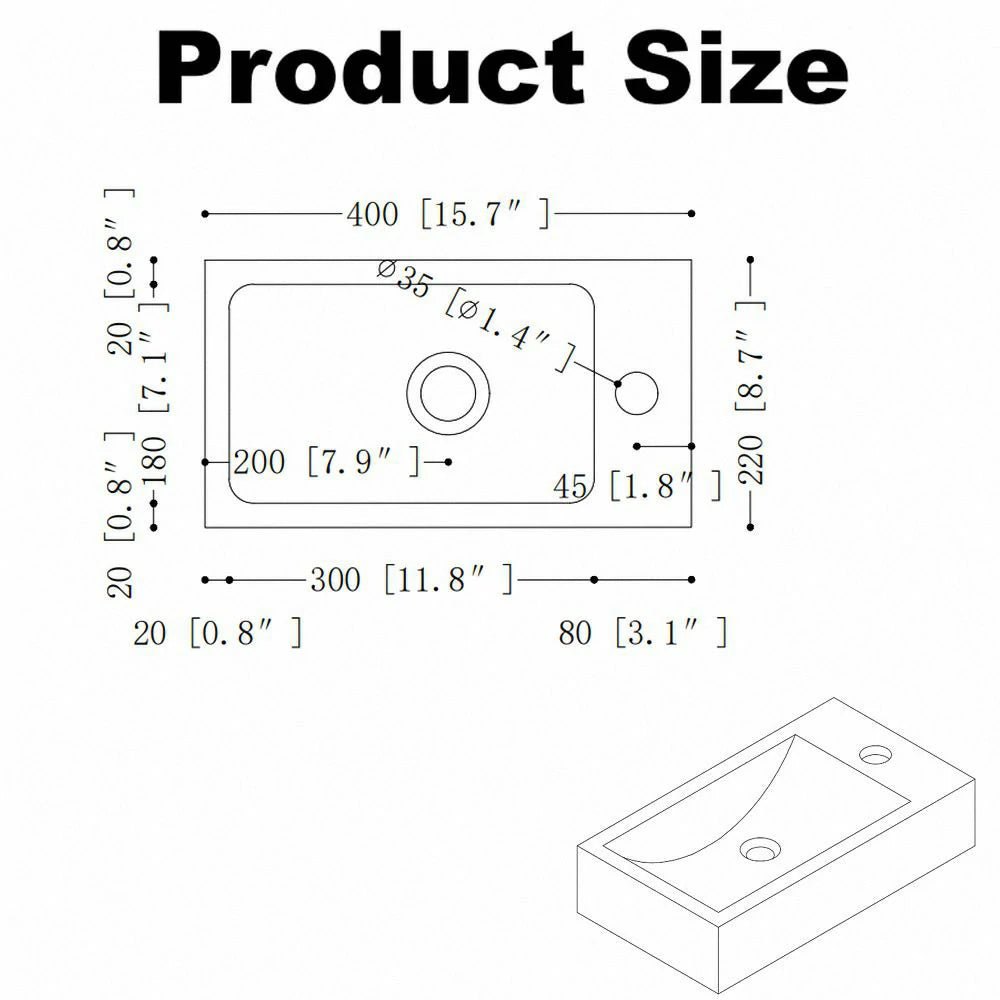 Heather 16" Wall Mounted Bathroom Vanity with Resin Basin