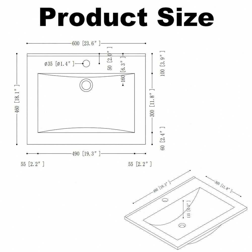 Margaret 24" Floating Bathroom Vanity with White Resin Integrated Basin - Tilevanity.com