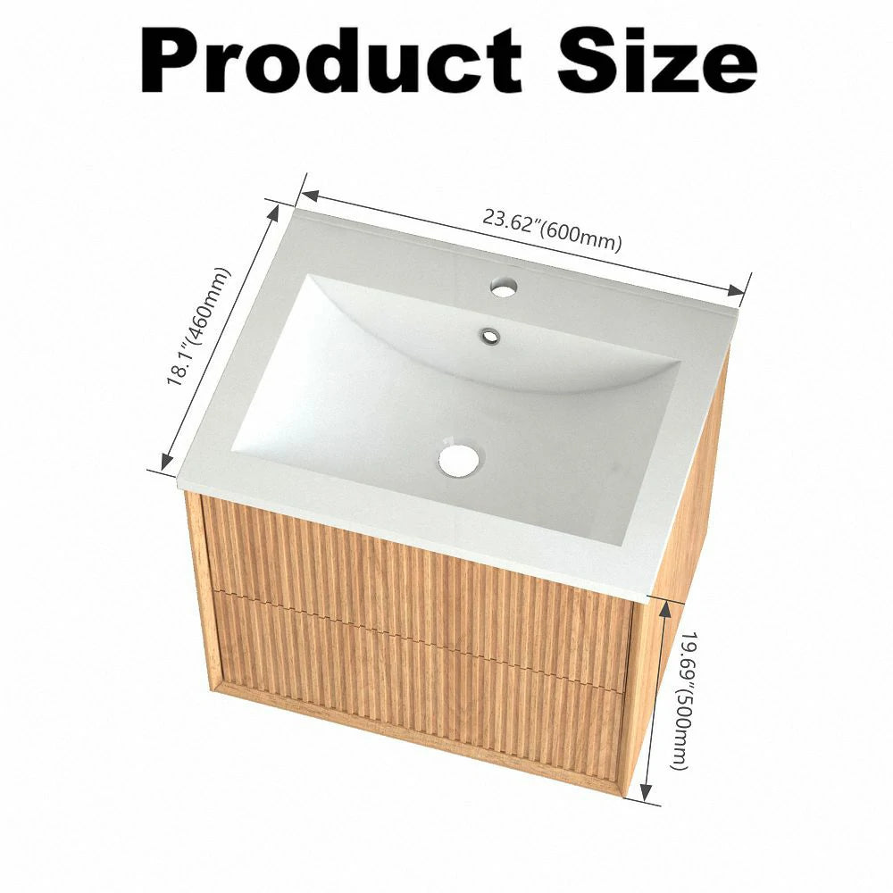 Margaret 24" Floating Bathroom Vanity with White Resin Integrated Basin - Tilevanity.com