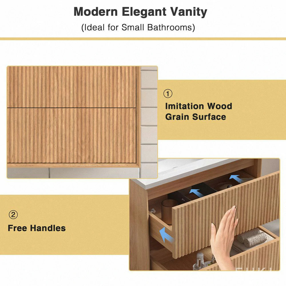 Margaret 24" Floating Bathroom Vanity with White Resin Integrated Basin - Tilevanity.com