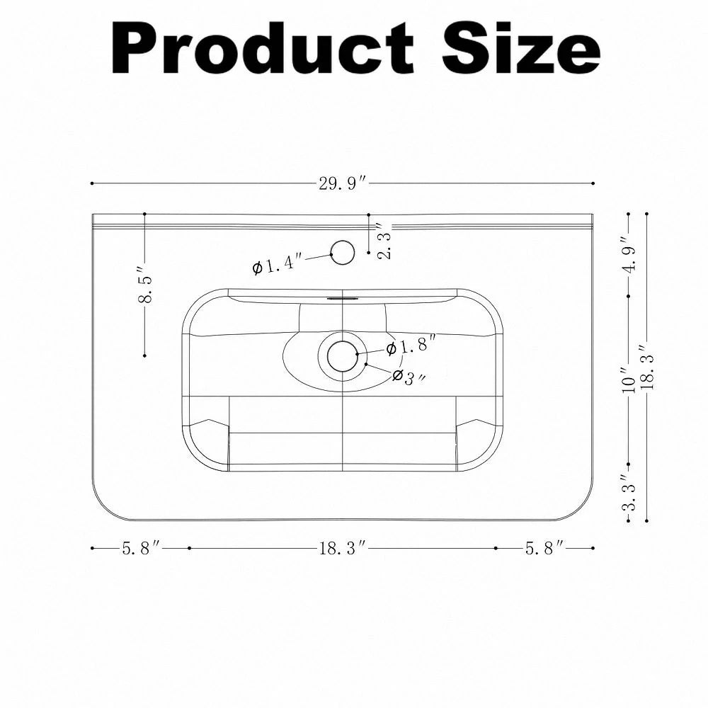 Michelle 30" Wall Mounted Bathroom Vanity with Sink – Dark Walnut - Tilevanity.com