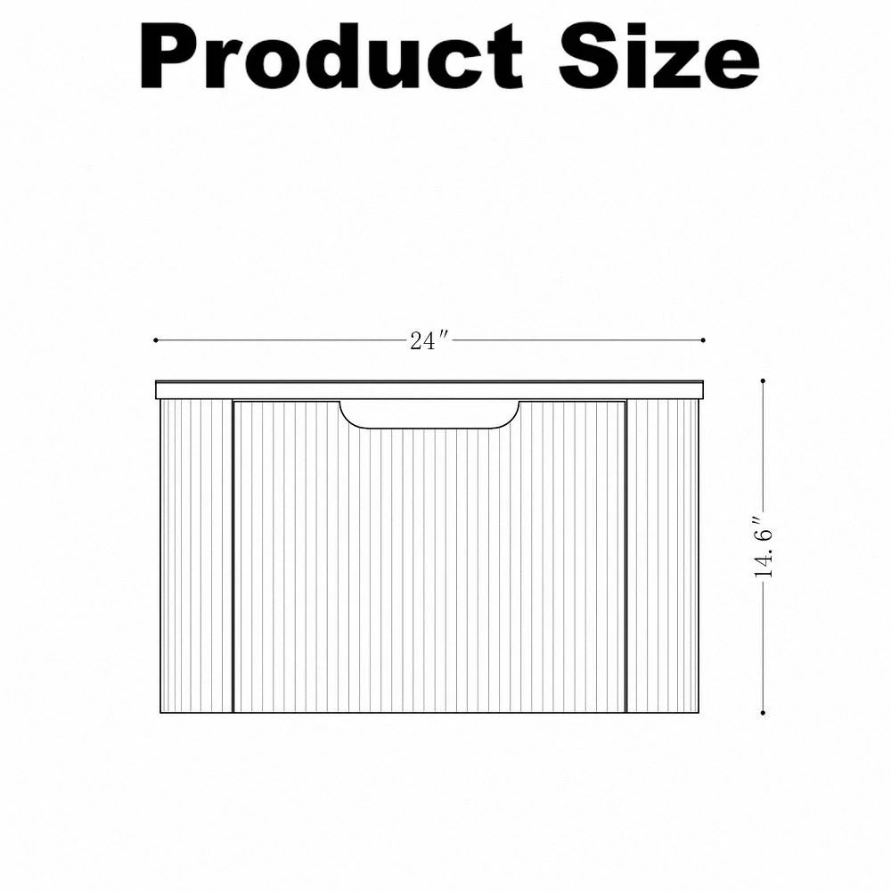 Cosette 24" Wall-Mounted Bathroom Vanity – Natural Walnut with Basin