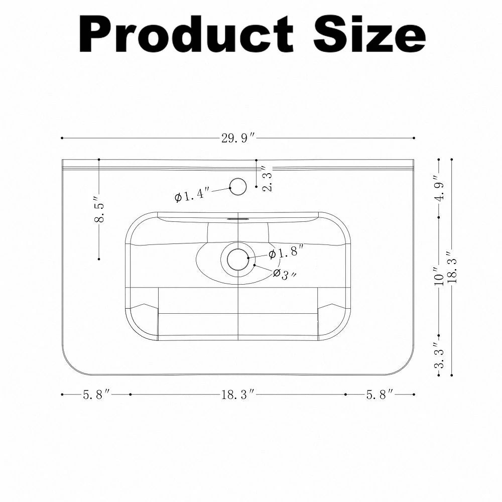 Cosette 30" Wall-Mounted Bathroom Vanity – Natural Walnut with Basin