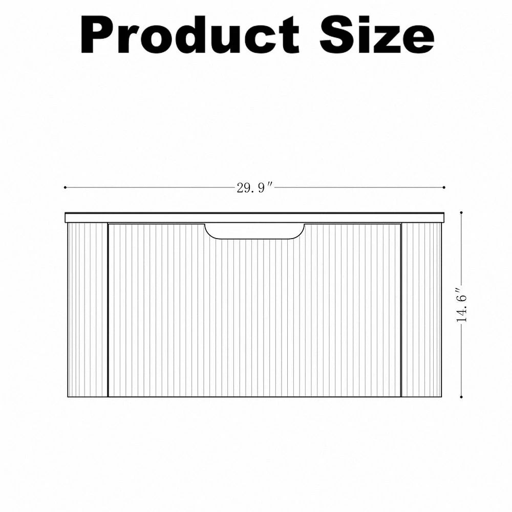 Cosette 30" Wall-Mounted Bathroom Vanity – Natural Walnut with Basin