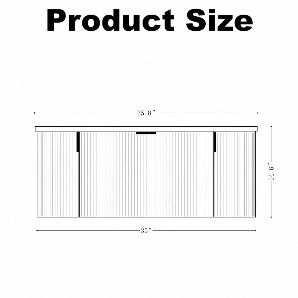 Cosette 36" Wall-Mounted Bathroom Vanity – Natural Walnut with Basin