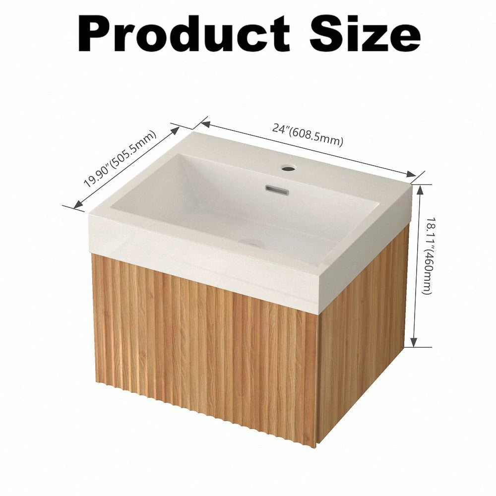 Sophie 24" Bathroom Vanity with Integrated Basin – Acacia Color - Tilevanity.com