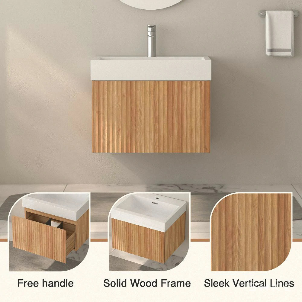 Sophie 24" Bathroom Vanity with Integrated Basin – Acacia Color - Tilevanity.com