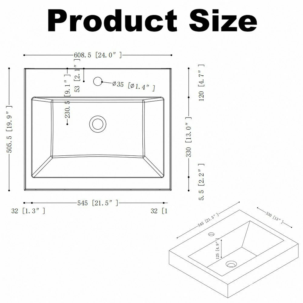 Sophie 24" Bathroom Vanity with Integrated Basin – Acacia Color - Tilevanity.com