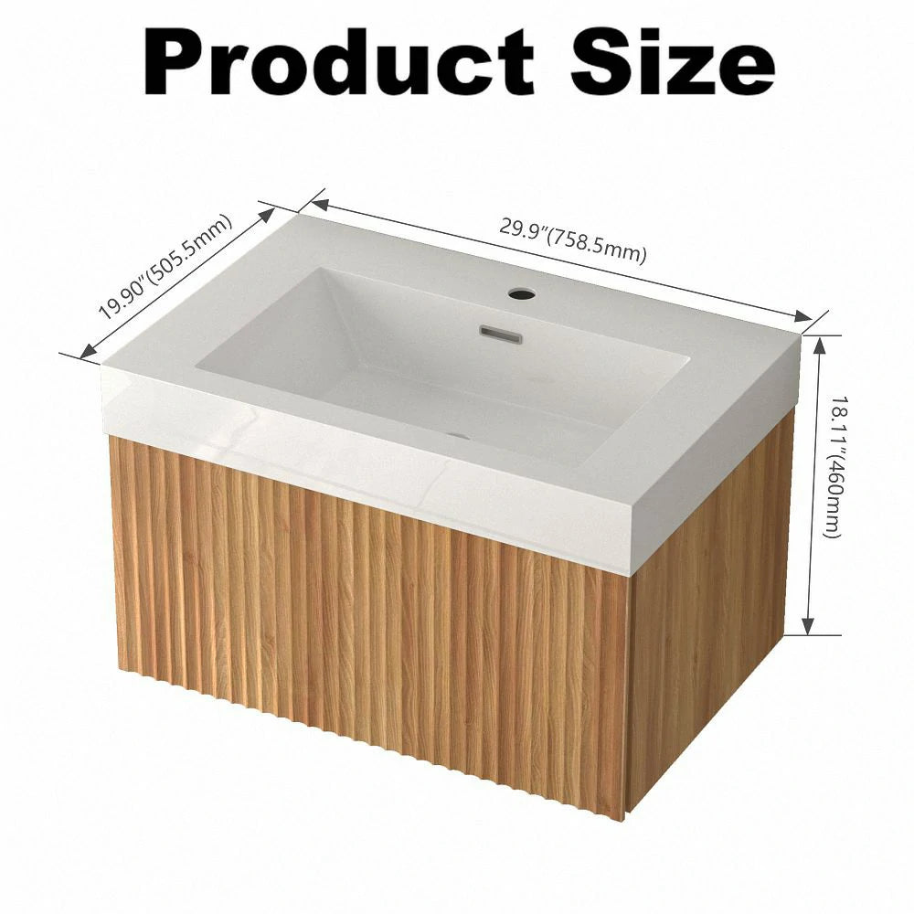 Sophie 30" Bathroom Vanity with Integrated Basin – Acacia Color - Tilevanity.com