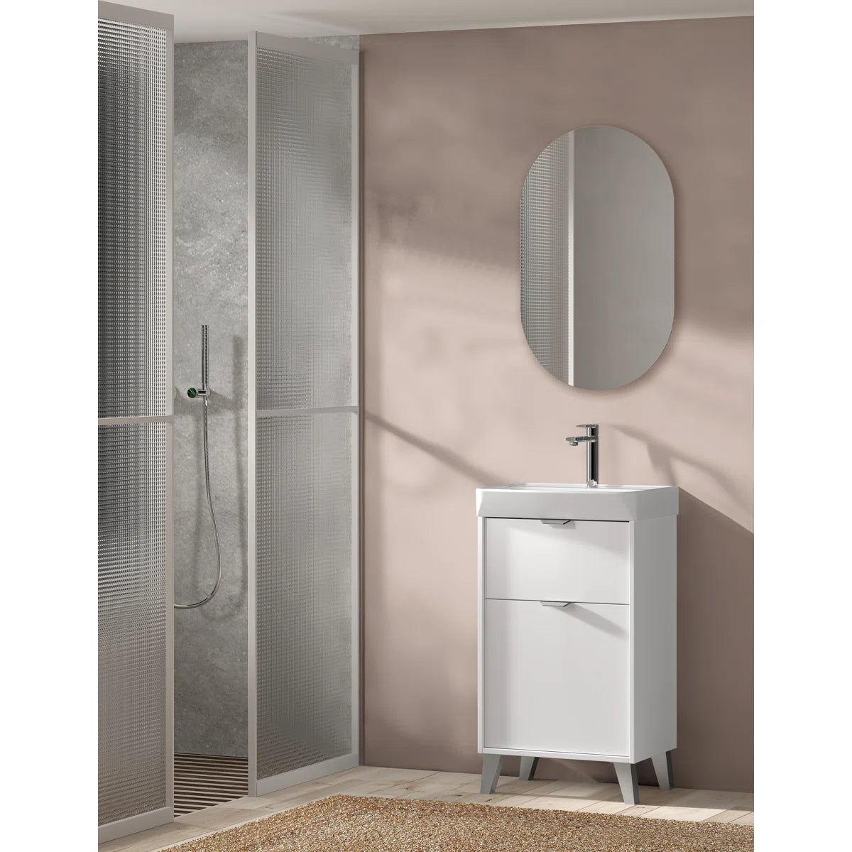 Midline 20" White Free Standing Vanity With Sink - Tilevanity.com