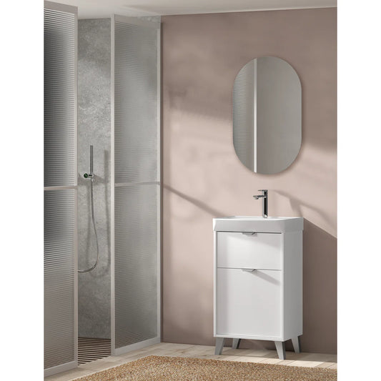 Midline 20" White Free Standing Vanity With Sink - Tilevanity.com