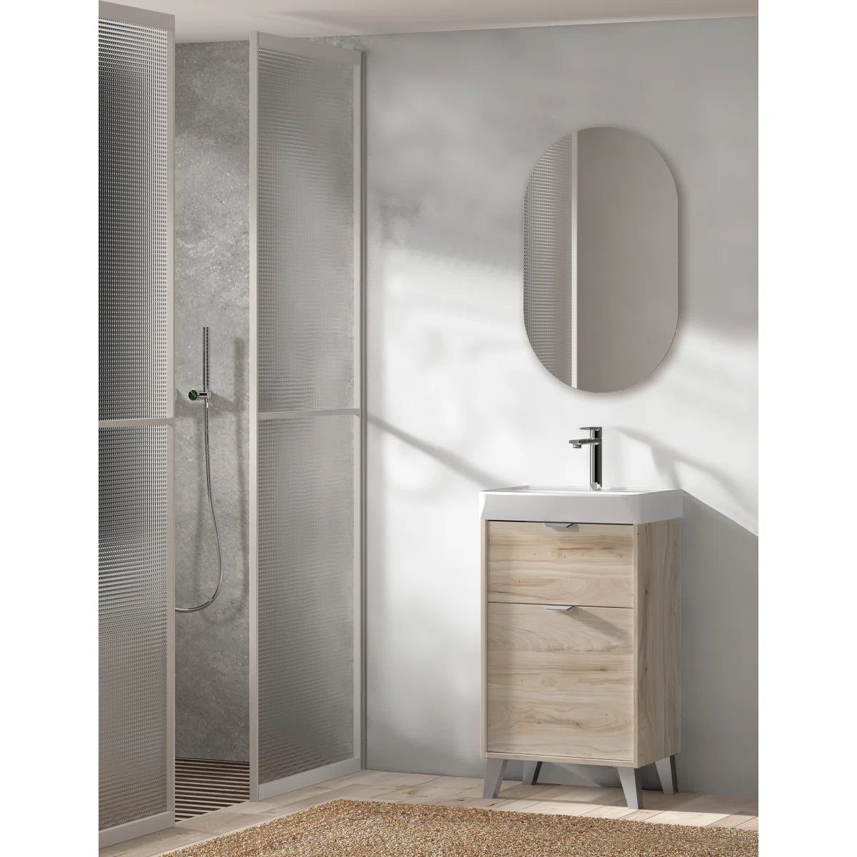 Midline 20" Natural Free Standing Vanity With Sink - Tilevanity.com