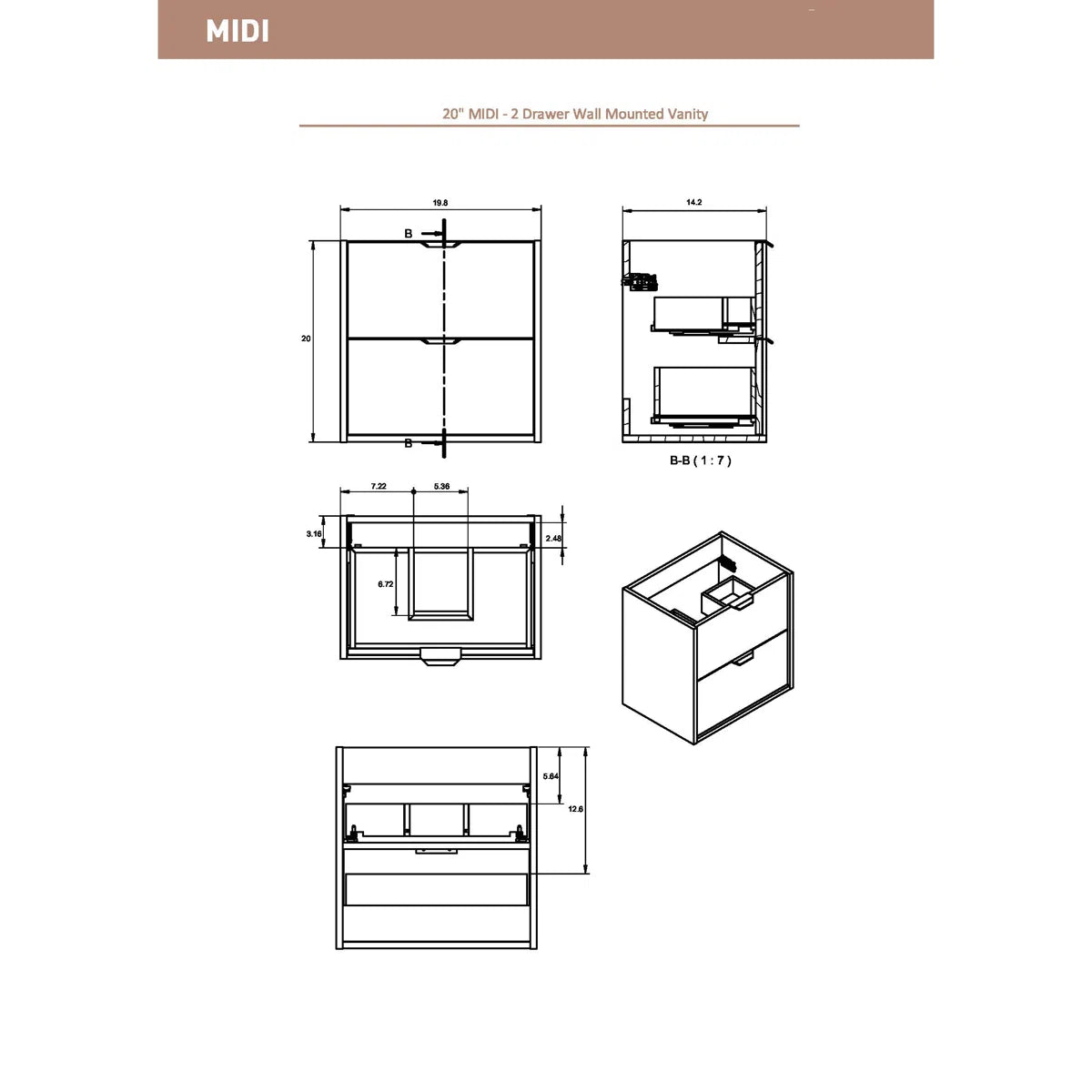Midline 24" White Wall Hung Vanity With Sink - Tilevanity.com