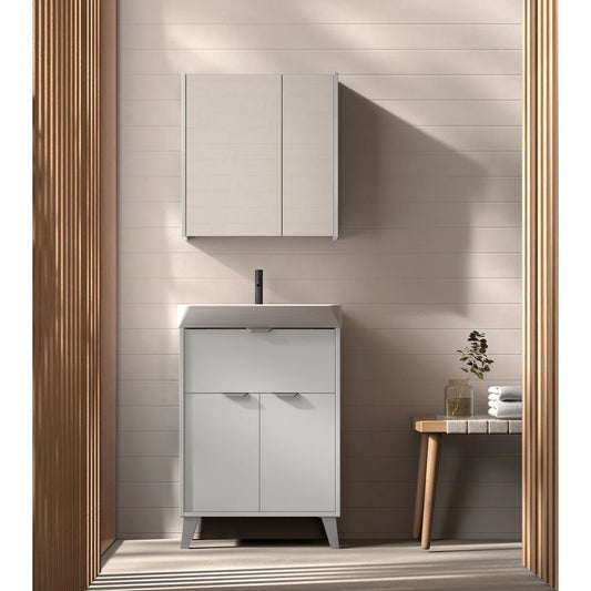 Midline 24" White Free Standing Vanity With Sink - Tilevanity.com