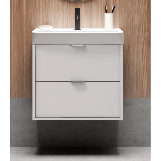 Midline 24" White Wall Hung Vanity With Sink - Tilevanity.com
