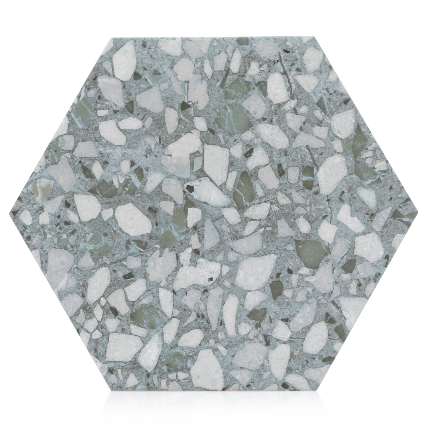 Terazzo Mineral 9.05x10.63" Hexagon Porcelain Tile | 5 Colors
