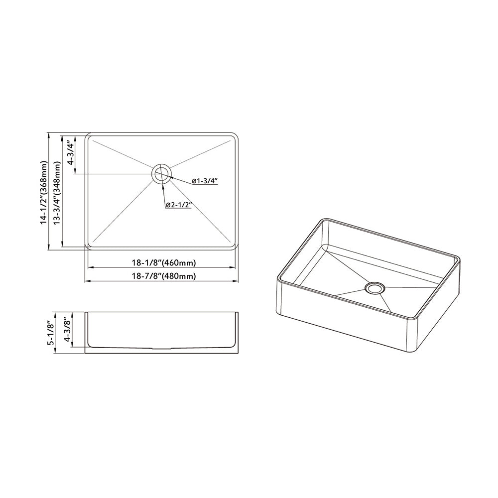 1915 Designer Series Bathroom Vessel Sink - 2 colors