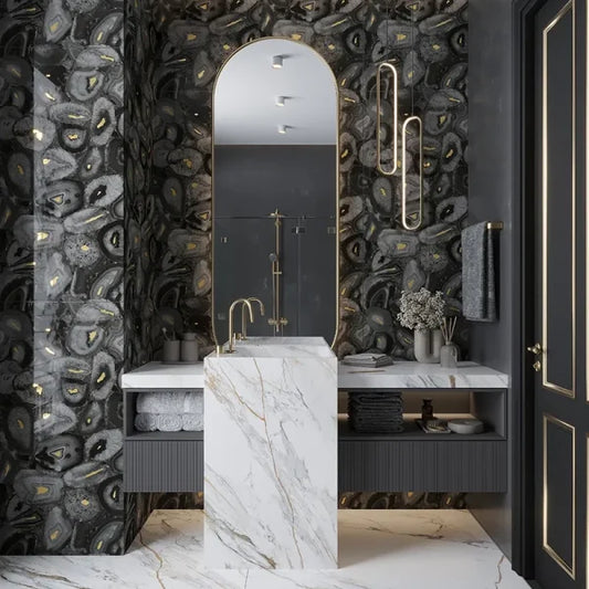 Gemstone Black Porcelain Tile 24x48"