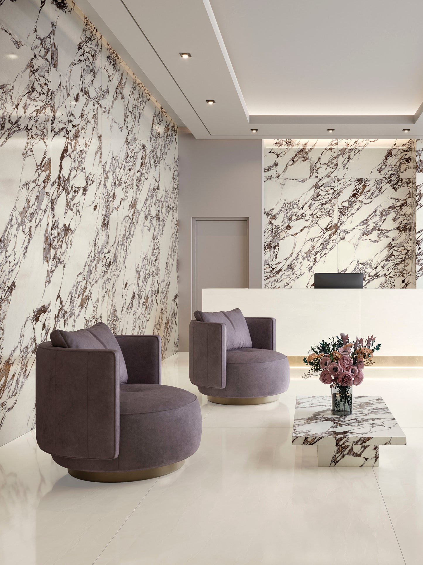 Arabescato Viola Porcelain Tile 24x48"