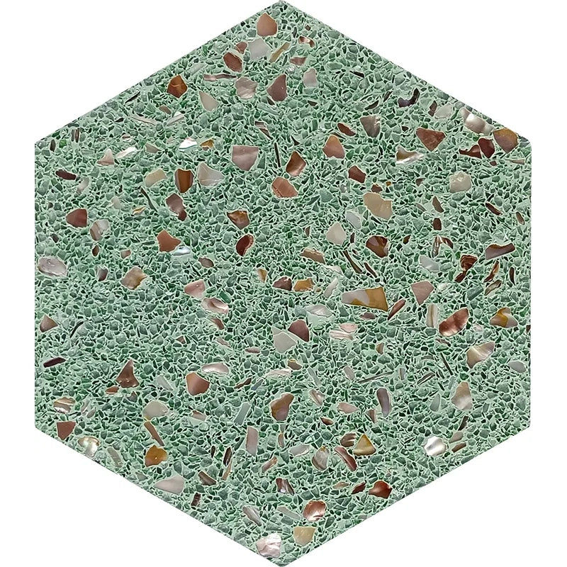 Terrazzo Studio Gloss Hexagon 7.8x9" Shell Tile | 4 Colors
