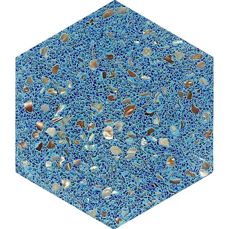 Terrazzo Studio Gloss Hexagon 7.8x9" Shell Tile | 4 Colors