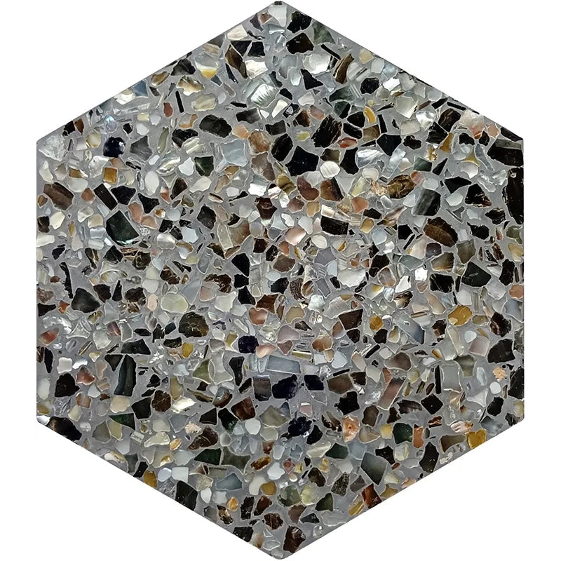 Terrazzo Studio Gloss Hexagon 7.8x9" Shell Tile | 4 Colors