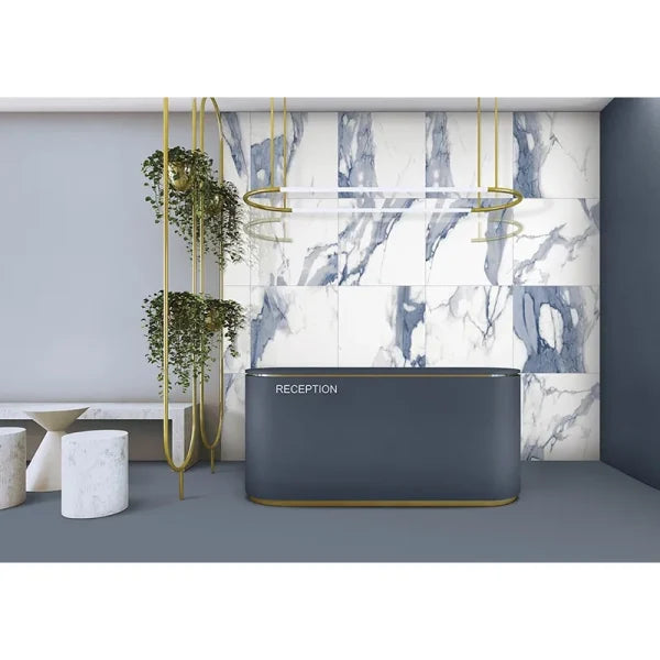 Calacatta Blue Polished Porcelain Tile 24x24" | 24x48" - Tilevanity.com