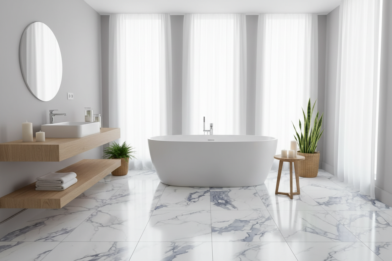Calacatta Blue Polished Porcelain Tile 24x24" | 24x48" - Tilevanity.com