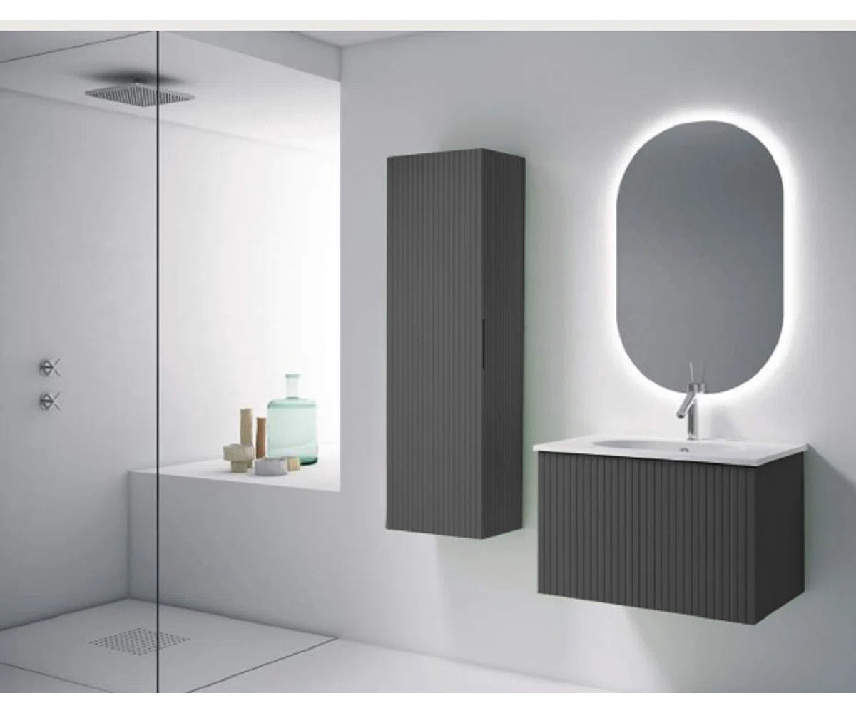 Alima 24" Gray Single Bathroom Vanity With Ceramic Top - Tilevanity.com